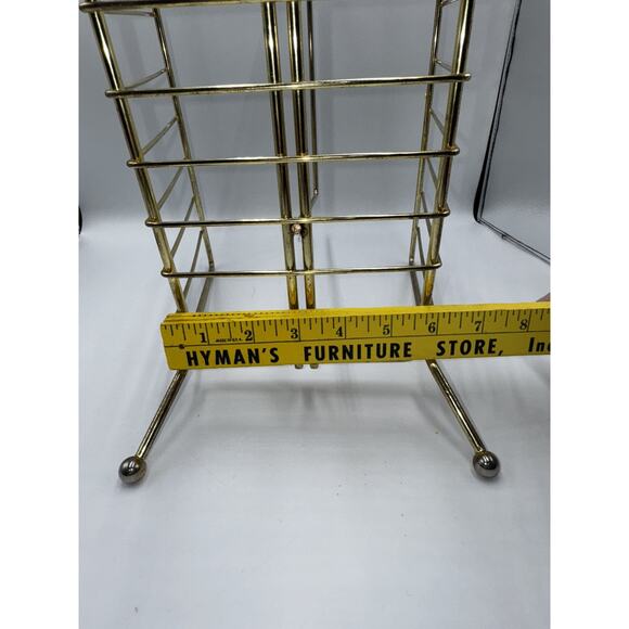 MCM Gold Tone Metal Magazine Rack - 15” H X 16 L X 9” W (approximately) - Picture 16 of 16